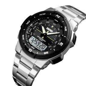 Outdoor Sport 50m Waterproof Digital Quartz Dual Time Military Sports Watch