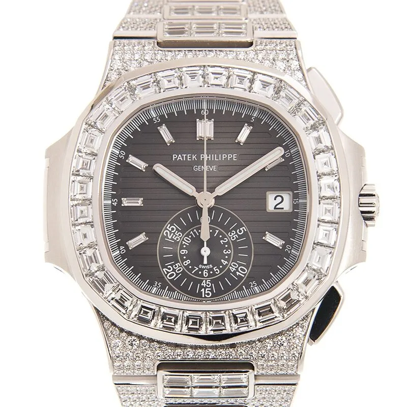 Patek Philippe Nautilus Automatic Diamond Black Dial Watch 5980/1400G-010