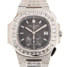 Patek Philippe Nautilus Automatic Diamond Black Dial Watch 5980/1400G-010