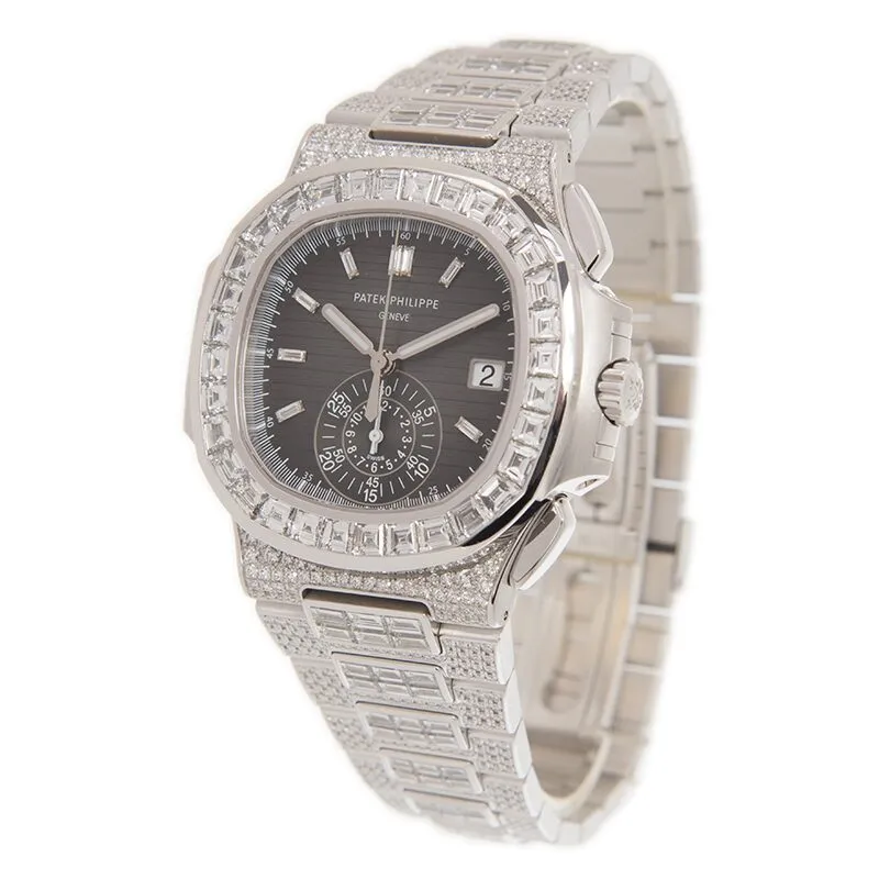 Patek Philippe Nautilus Automatic Diamond Black Dial Watch 5980/1400G-010