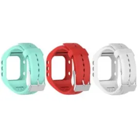 Polar A300 silicone straps Combo -Teal, Red, White