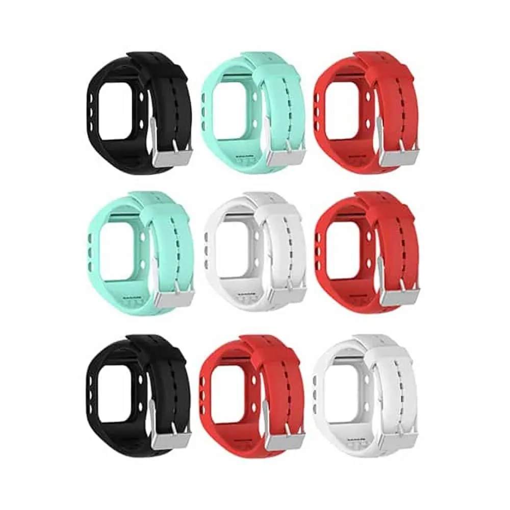 Polar A300 silicone straps Combo -Teal, Red, White