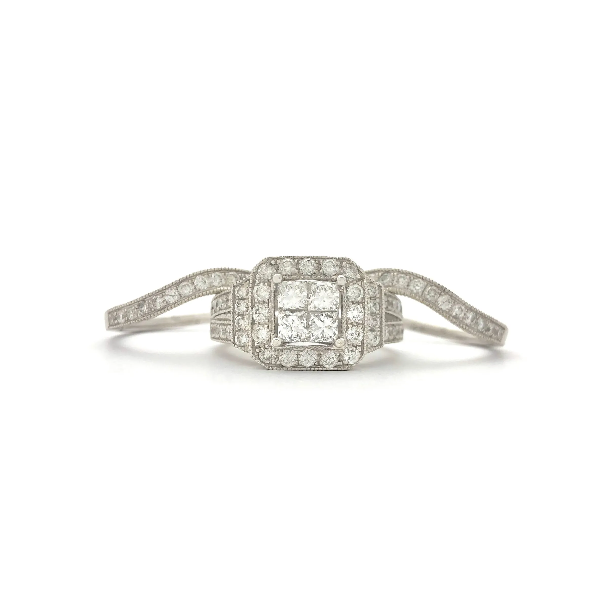 Princess & Round Diamond Three-Pieces Ring (14K)