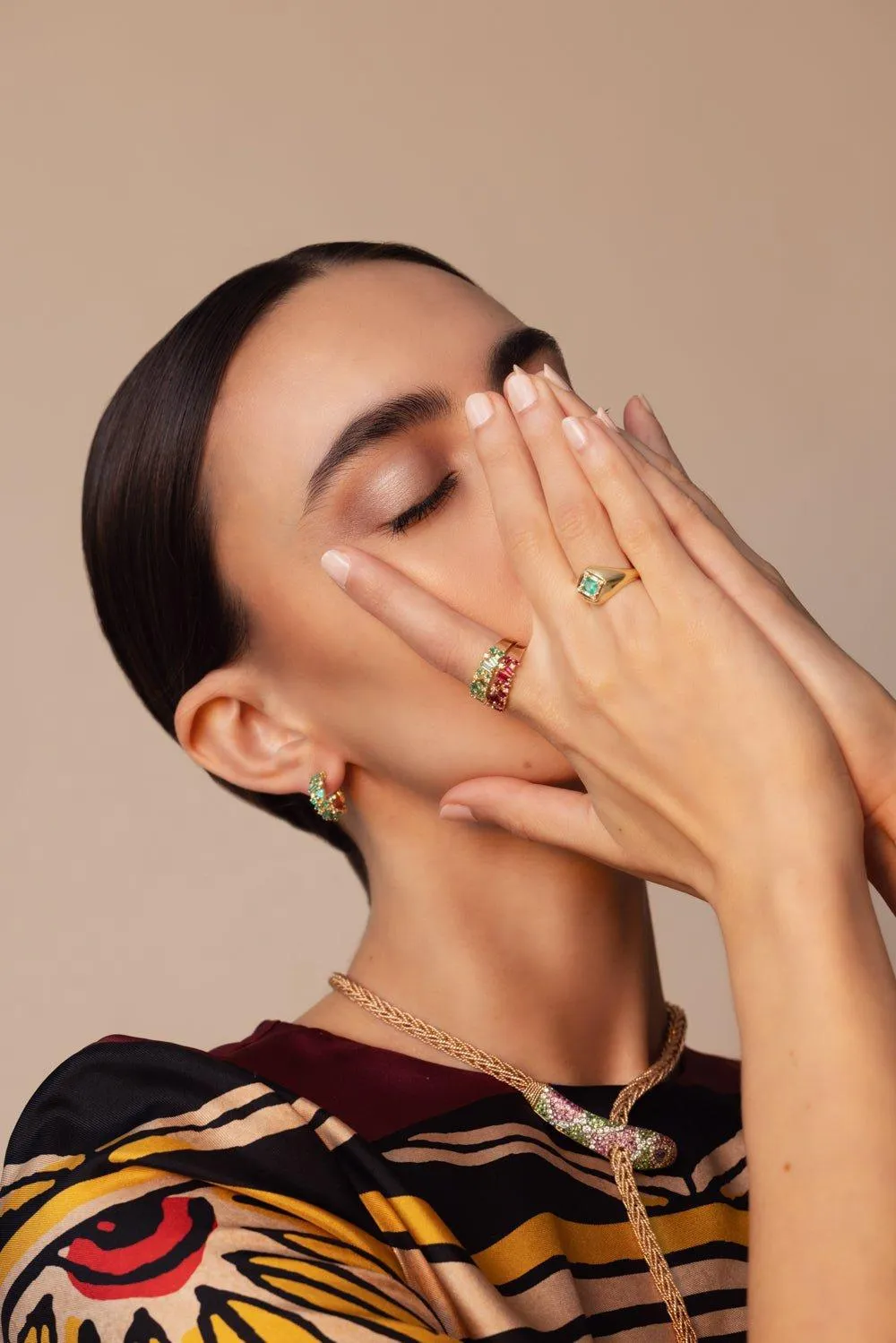 Princess Cut Mini Emerald Hoop Earrings