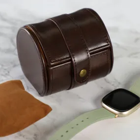 Rich Brown Leather Travel Watch Holder