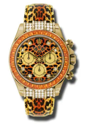 Rolex Cosmorgraph Daytona Leopard Dial Automatic 18K Yellow Gold Leopard Skin Style Men's Watch 116598