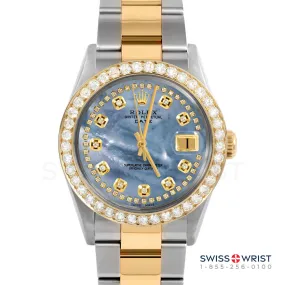 Rolex Date 34mm | 1500-TT-BLMOP-STRD-2CT-OYS