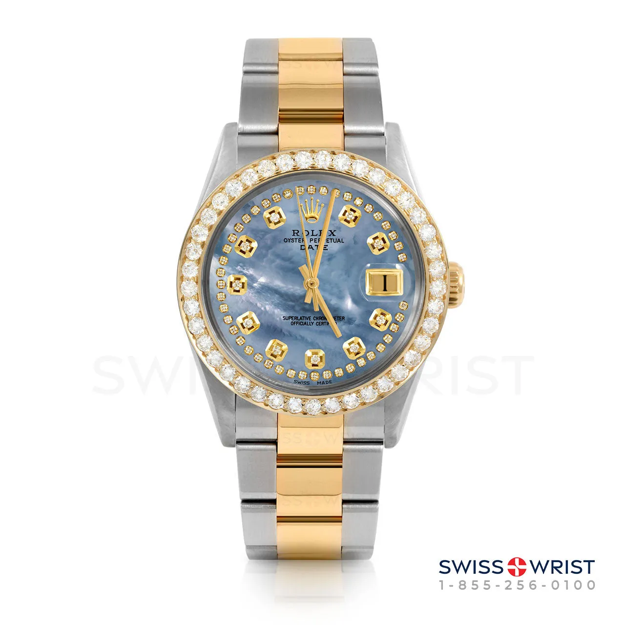 Rolex Date 34mm | 1500-TT-BLMOP-STRD-2CT-OYS
