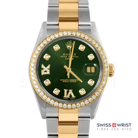 Rolex Date 34mm | 1500-TT-GRN-8DR69-BDS-OYS