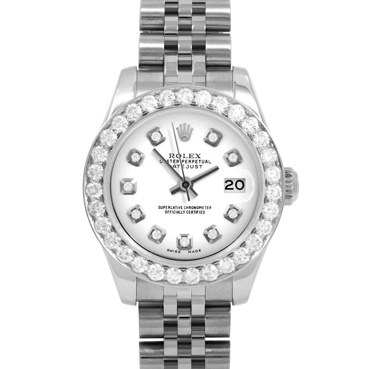 Rolex Datejust 26mm | 179174-WHT-DIA-AM-2CT-JBL