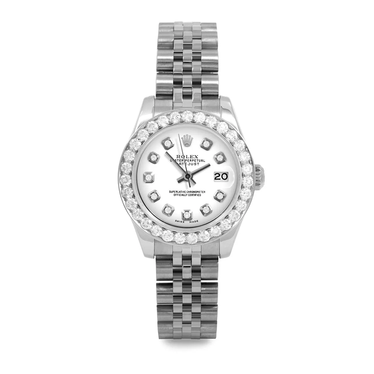 Rolex Datejust 26mm | 179174-WHT-DIA-AM-2CT-JBL