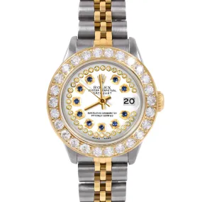 Rolex Datejust 26mm | 6917-TT-WHT-STRS-2CT-JBL