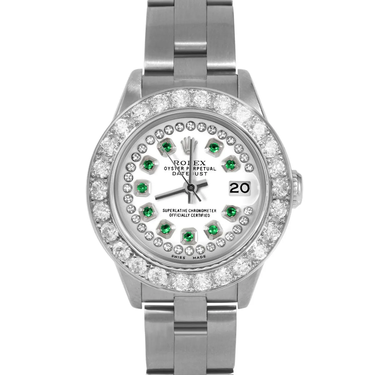 Rolex Datejust 26mm | 69174-WHT-STRE-2CT-OYS