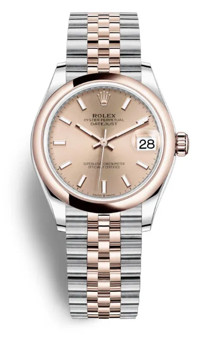 Rolex Datejust 31 Rose Dial Automatic Ladies Steel and 18kt Everose Gold Jubilee Watch 278241PSJ