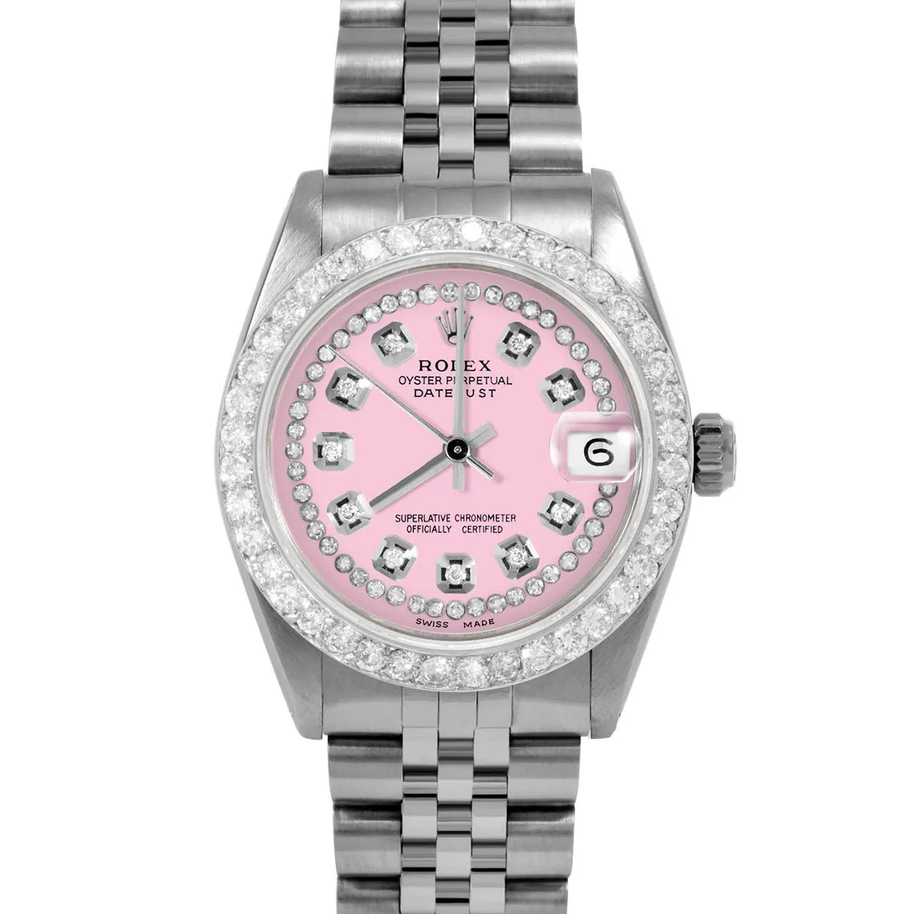 Rolex Datejust 31mm | 6827-SS-PNK-STRD-2CT-JBL