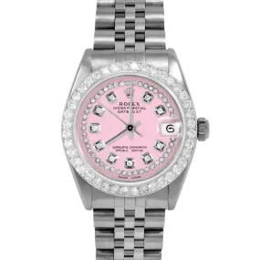 Rolex Datejust 31mm | 6827-SS-PNK-STRD-2CT-JBL