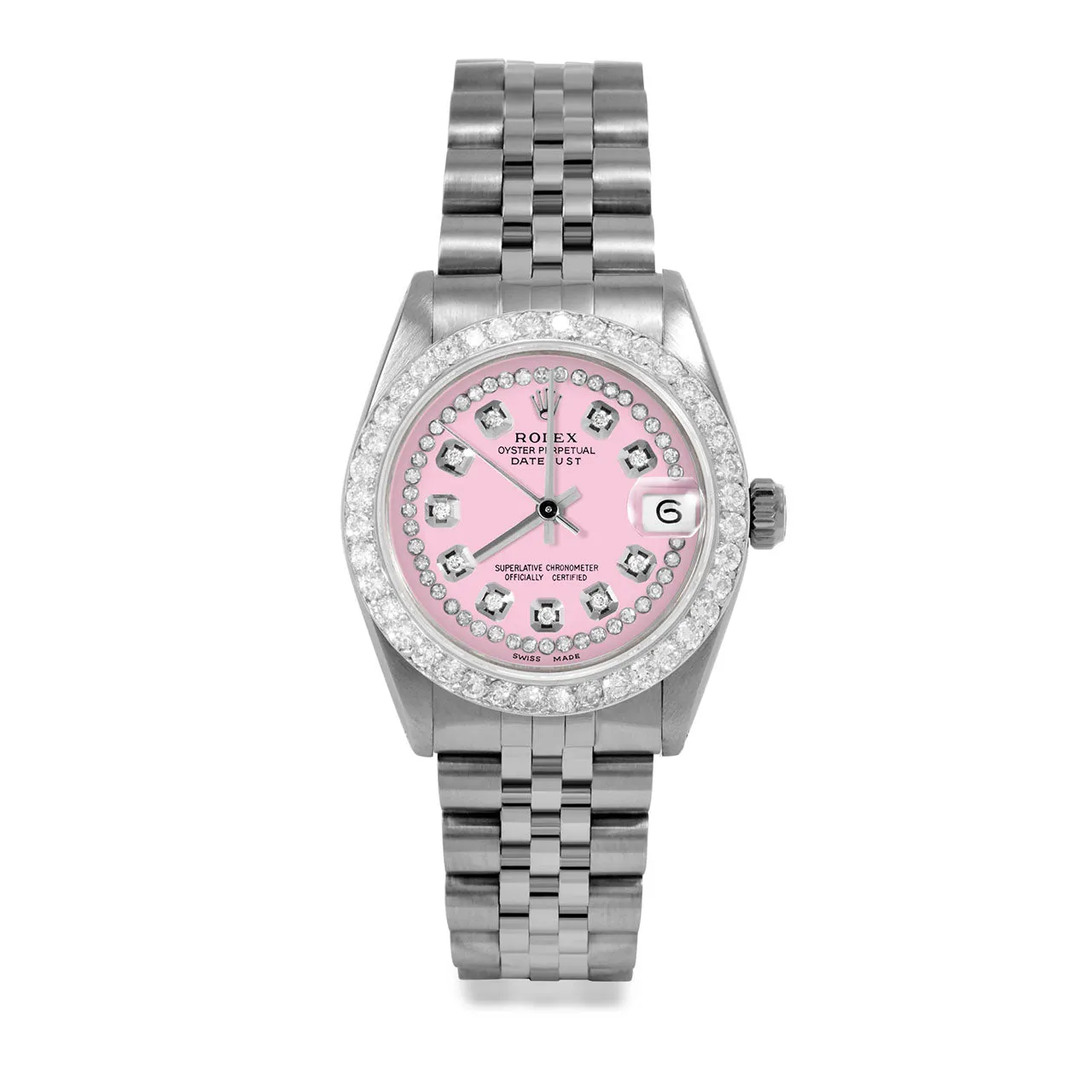 Rolex Datejust 31mm | 6827-SS-PNK-STRD-2CT-JBL