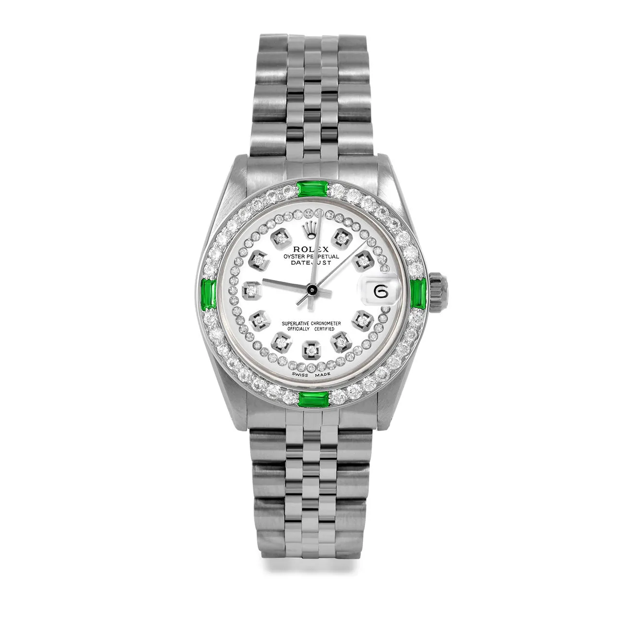Rolex Datejust 31mm | 6827-SS-WHT-STRD-4EMD-JBL