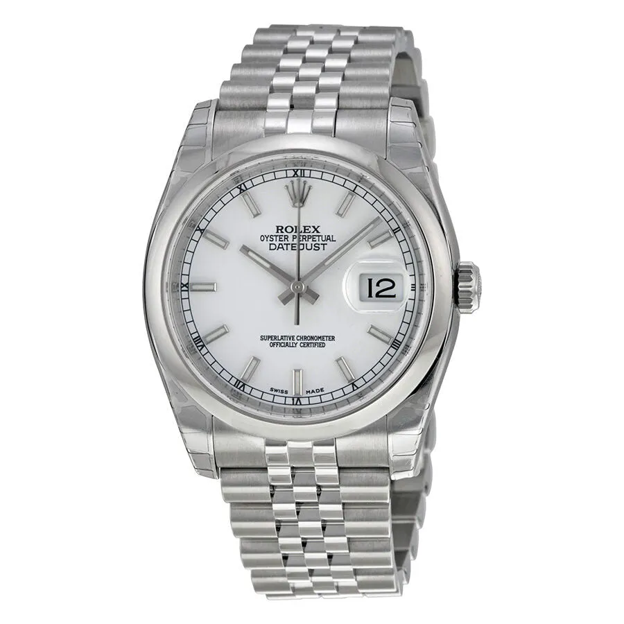 Rolex Datejust 36 White Dial Stainless Steel Jubilee Bracelet Automatic Men's Watch 116200WSJ