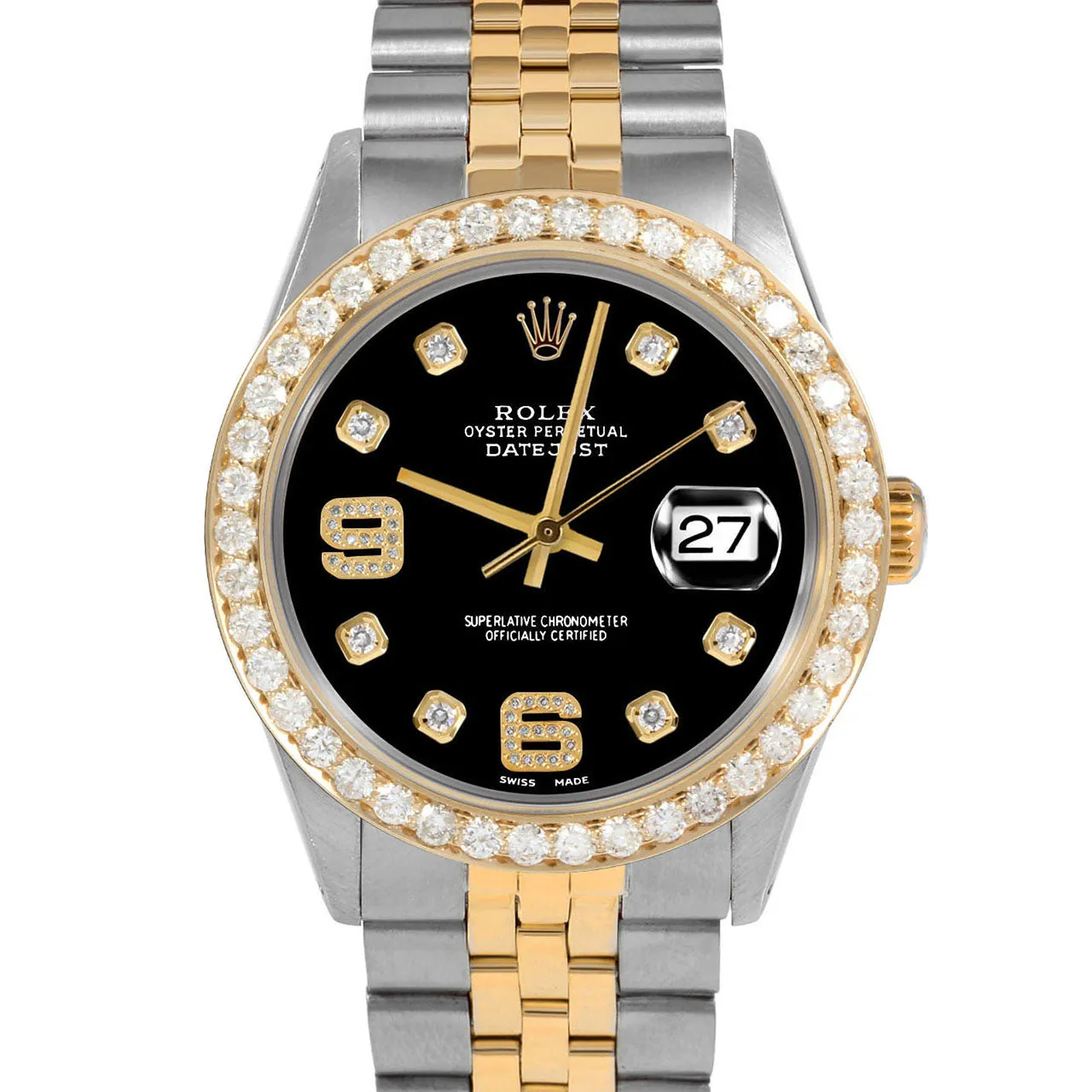 Rolex Datejust 36mm | 1601-TT-BLK-8DA69-25CT-JBL