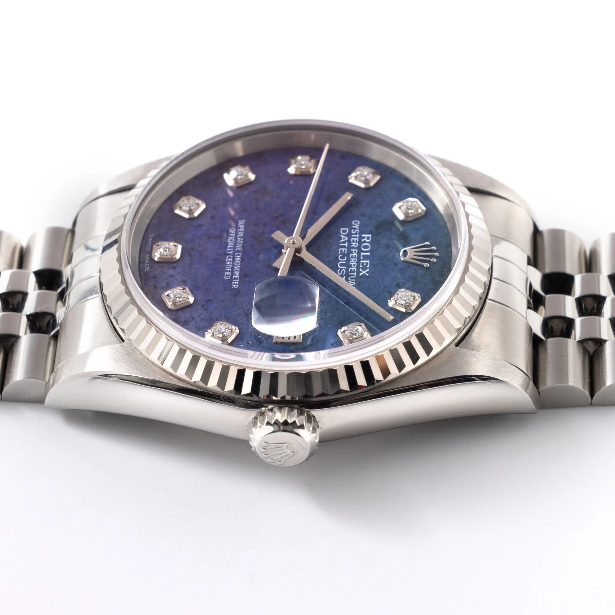 Rolex Datejust Sodalite Dial Ref 16234 Box and Papers set
