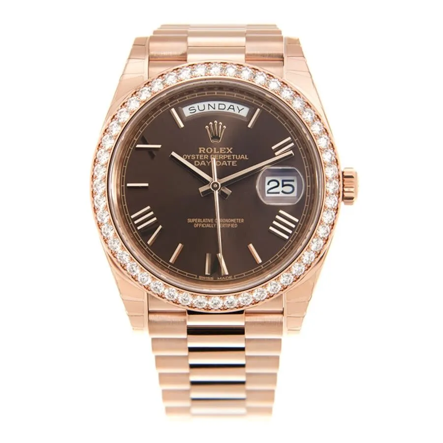 Rolex Day-Date Automatic Chronometer Diamond Brown Dial Unisex Watch 228345CHRP