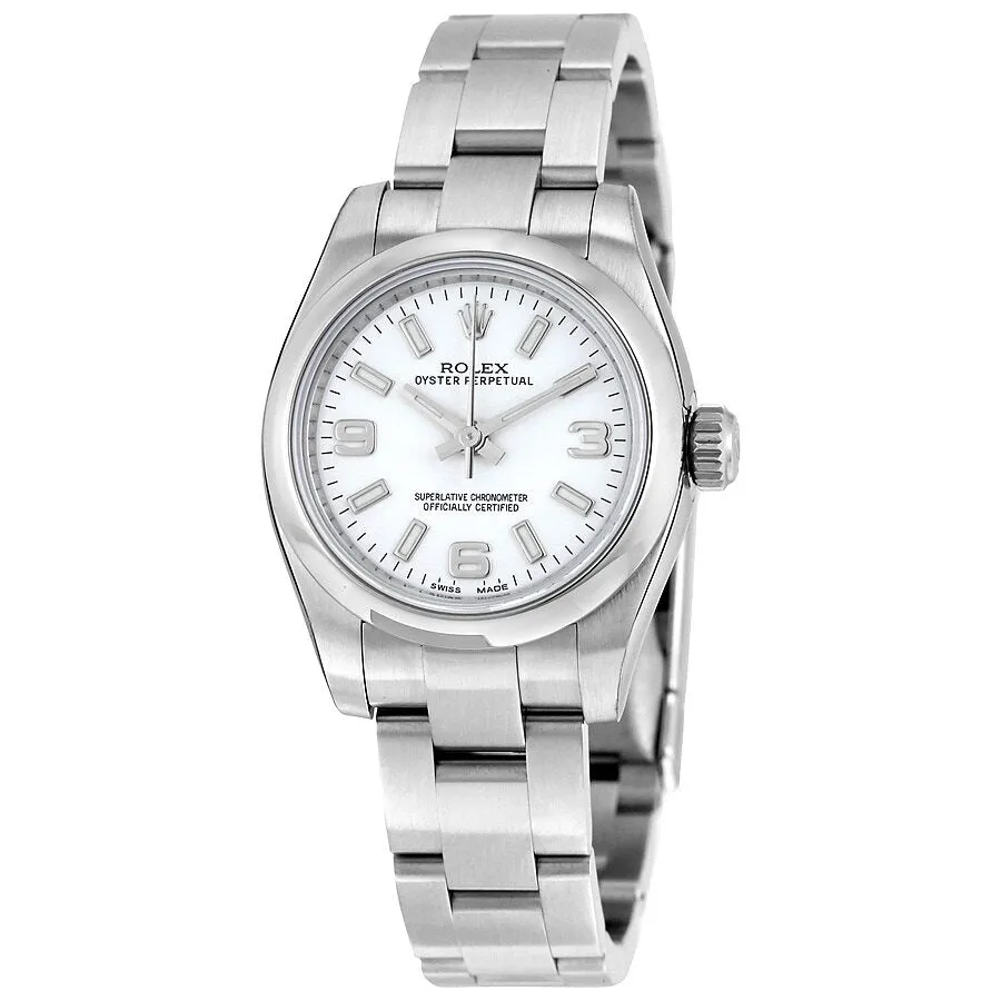 Rolex Lady Oyster Perpetual 26 White Dial Stainless Steel Oyster Bracelet Automatic Watch 176200WASO