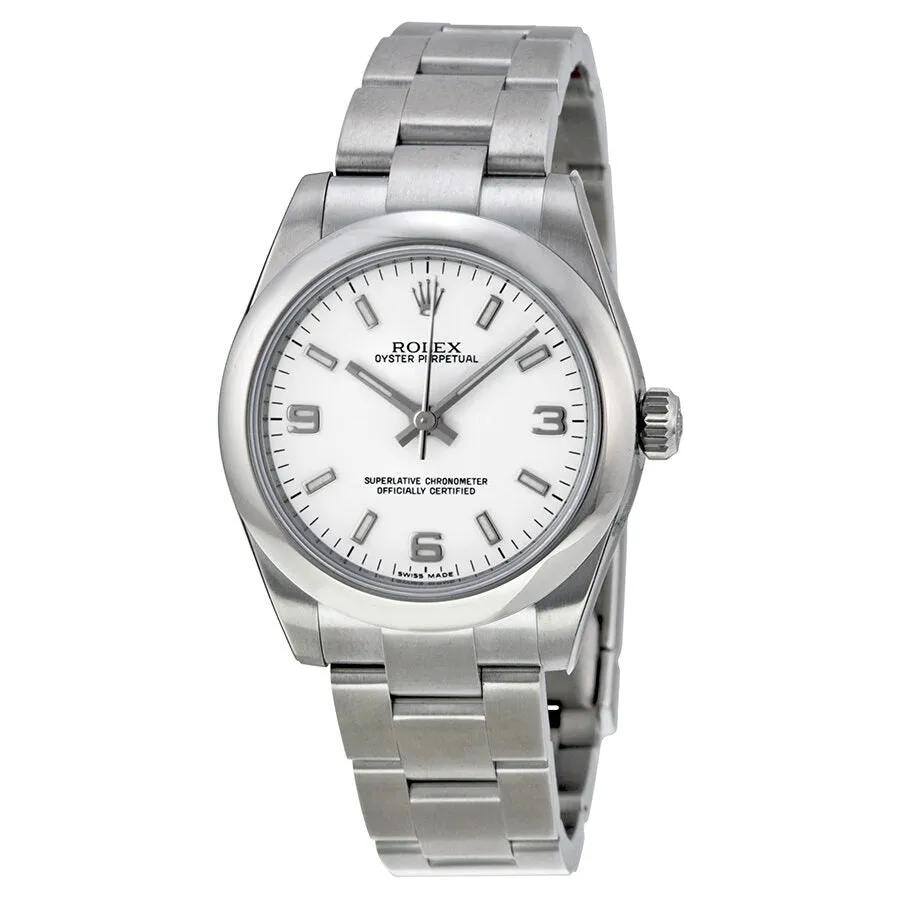 Rolex Oyster Perpetual 31 mm White Dial Stainless Steel Bracelet Automatic Unisex Watch 177200WASO