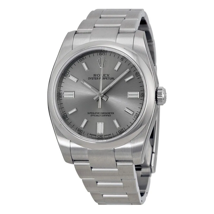 Rolex Oyster Perpetual 36 mm Rhodium Dial Stainless Steel Bracelet Automatic Men's Watch 116000RSO