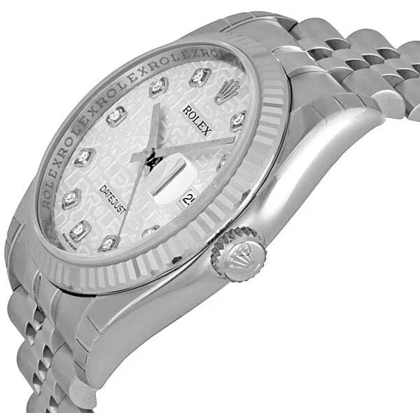 Rolex Oyster Perpetual 36 mm Silver Dial Stainless Steel Jubilee Bracelet Automatic Men's Watch 116234SJDJ