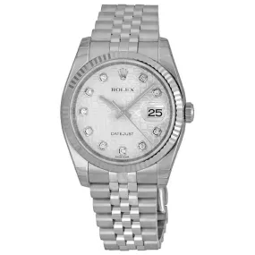 Rolex Oyster Perpetual 36 mm Silver Dial Stainless Steel Jubilee Bracelet Automatic Men's Watch 116234SJDJ