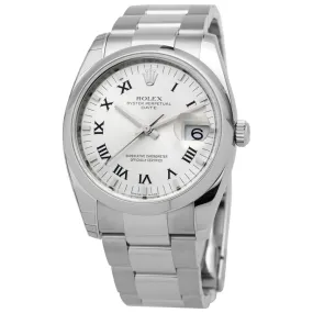 Rolex Oyster Perpetual Date 34 Silver Dial Stainless Steel Bracelet Automatic Men's Watch 115200SRO