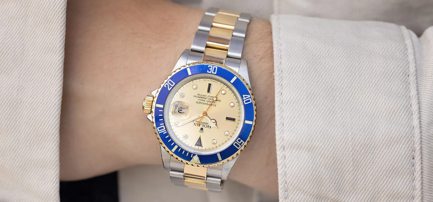 Rolex Submariner Date 16613 Blue Bezel Sultan Dial
