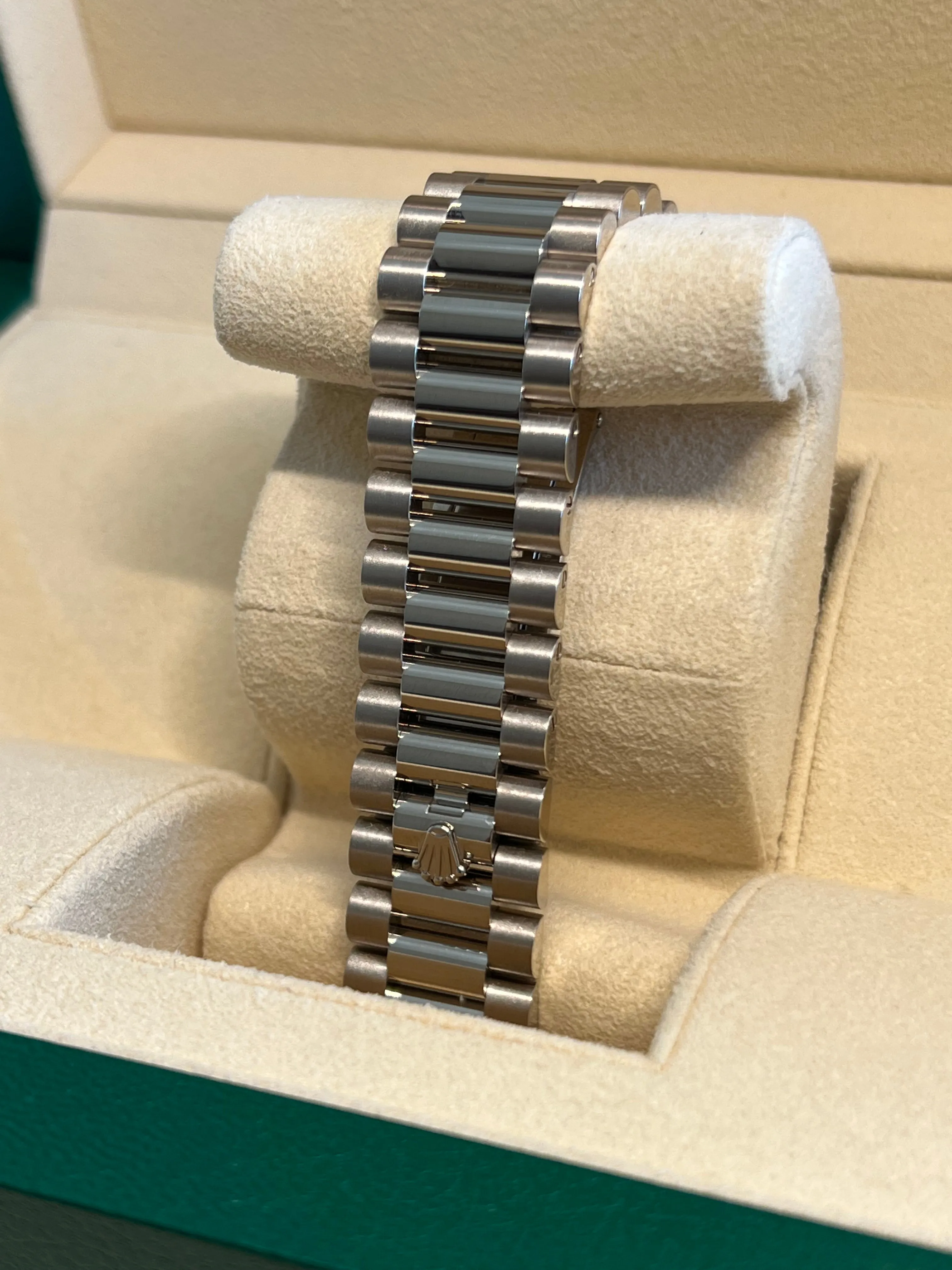 Rolex - Unworn White Gold Day-Date Presidential Black Baguette Dial Diamond Bezel 228349RBR