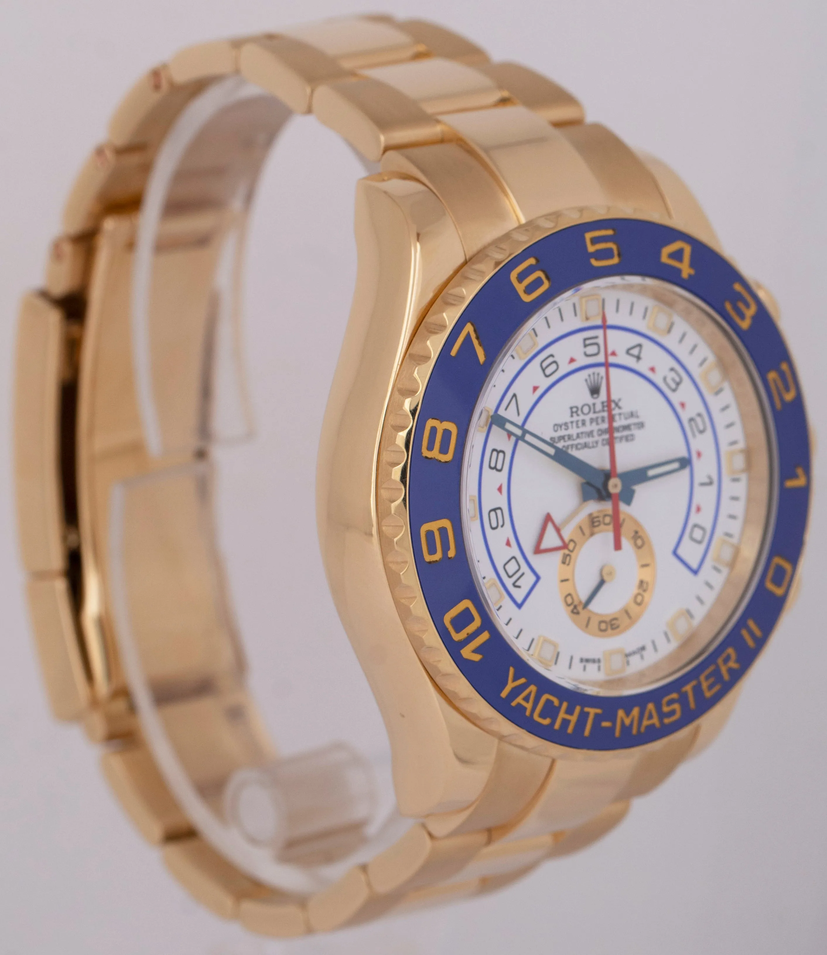 Rolex Yacht-Master II 18K Yellow Gold Blue Regatta 44mm Oyster Watch 116688