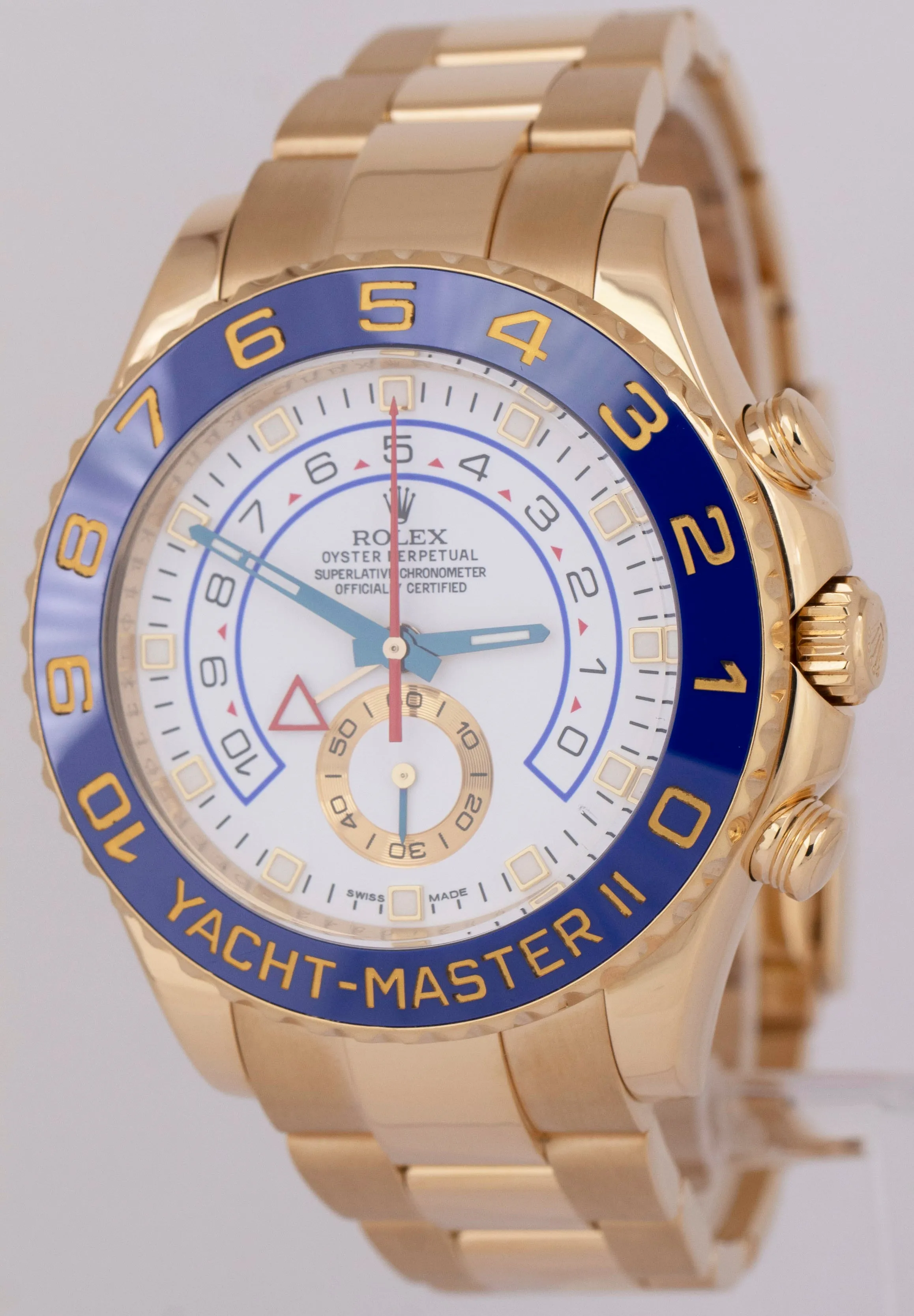 Rolex Yacht-Master II 18K Yellow Gold Blue Regatta 44mm Oyster Watch 116688