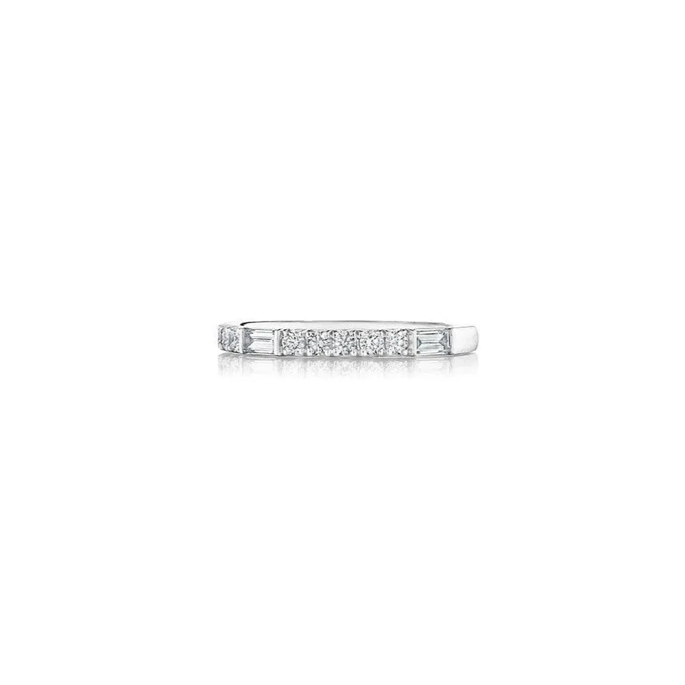 Round Brilliant and Baguette Diamond Band