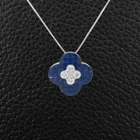 Sapphire & Diamond Clover Pendant