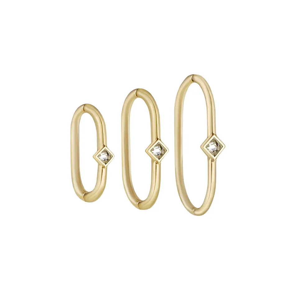 Seamless Reverse Set Princess Diamond Oval Clicker