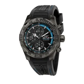 sector  diving team 45mm chronograph blk dial blk strap watch