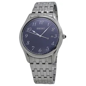 Seiko Clasic Quartz Blue Dial Stainless Steel Men's Watch SUR301