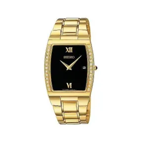 Seiko Men's Gold Quartz Diamond Watch SKP322
