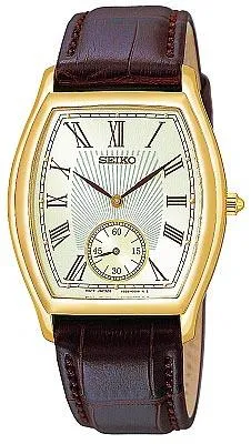 Seiko Men's Leather Strap Dress Watch SRK008