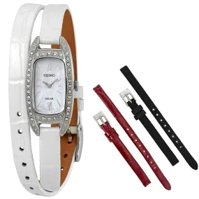 Seiko Mother of Pearl Dial Crystal Ladies Watch SUP391