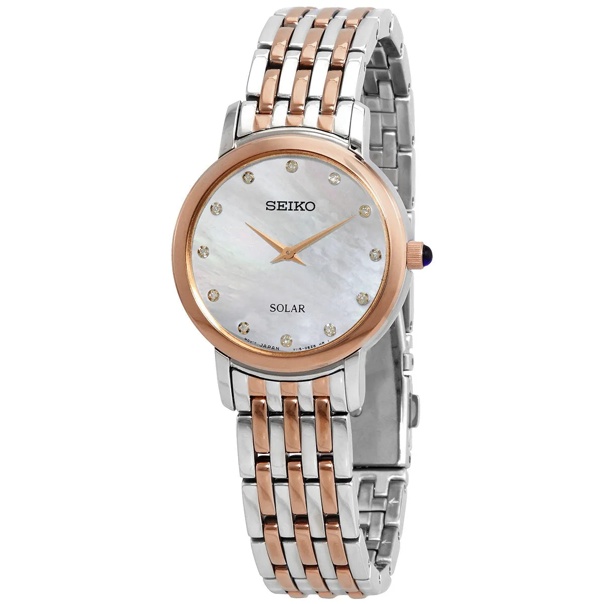 Seiko Quartz Diamond Mother of Pearl Dial Ladies Watch SUP408
