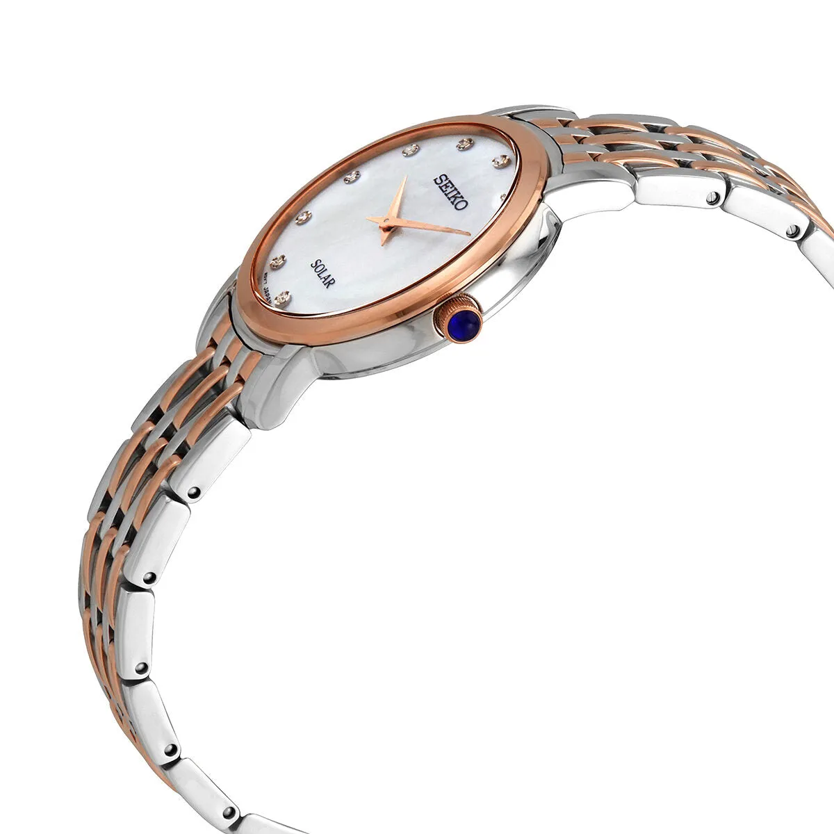 Seiko Quartz Diamond Mother of Pearl Dial Ladies Watch SUP408