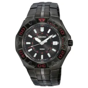 Seiko SGEE57 Men's Black Ionic Plated Unidirectional Rotating Bezel Watch