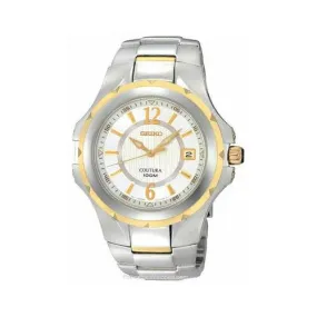 Seiko SGEE68 Men's Coutura Two Tone Gold Plated White Dial Watch