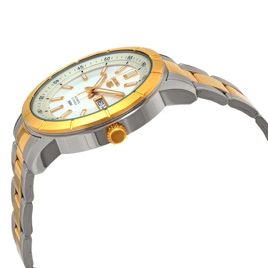 Seiko Silver Dial Automatic Two Tone Men's Watch SNKN58