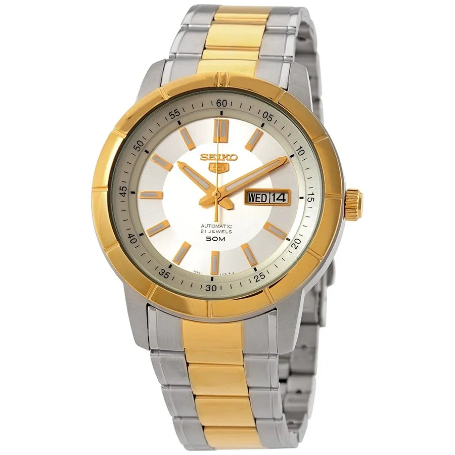 Seiko Silver Dial Automatic Two Tone Men's Watch SNKN58